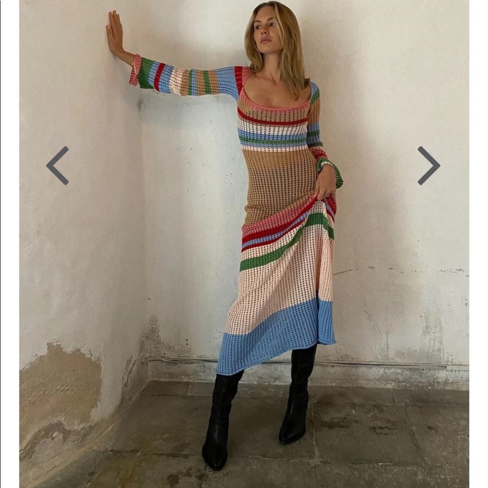 Verge Girl Work of Art Crochet Maxi Dress